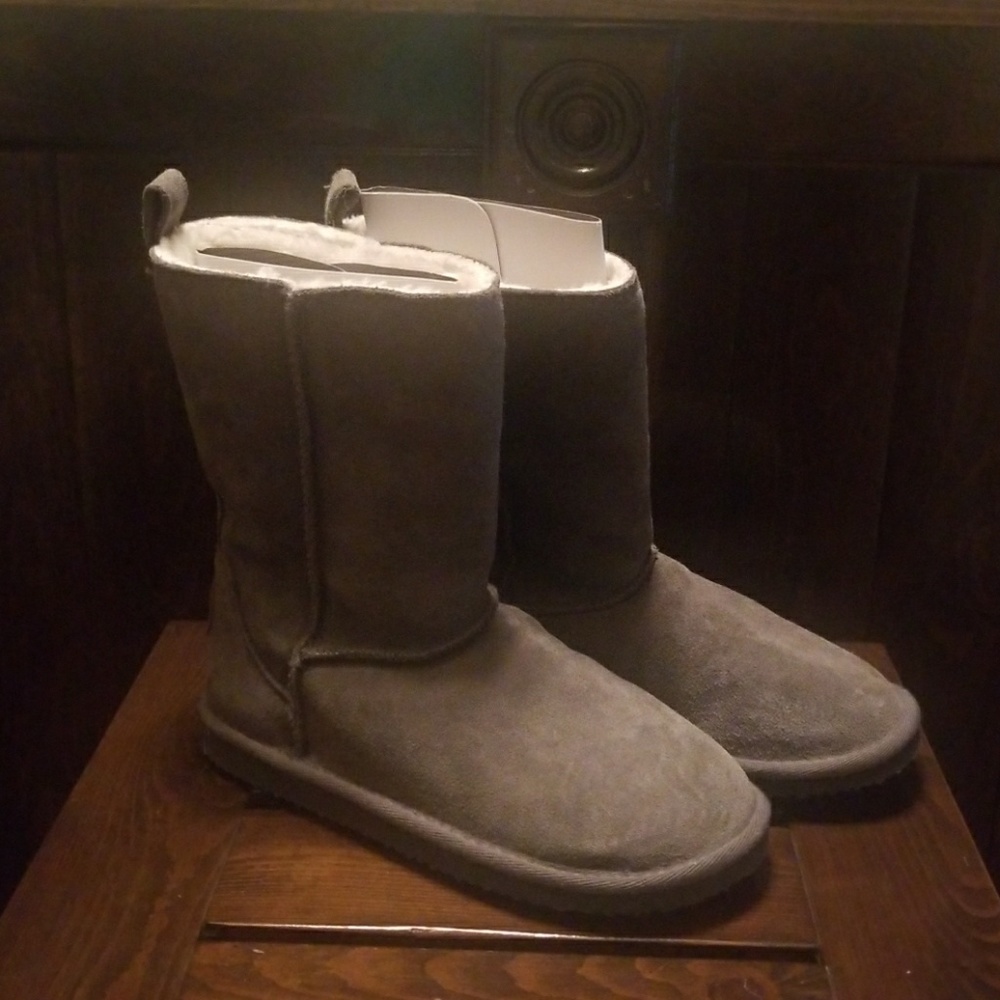 Gray boots